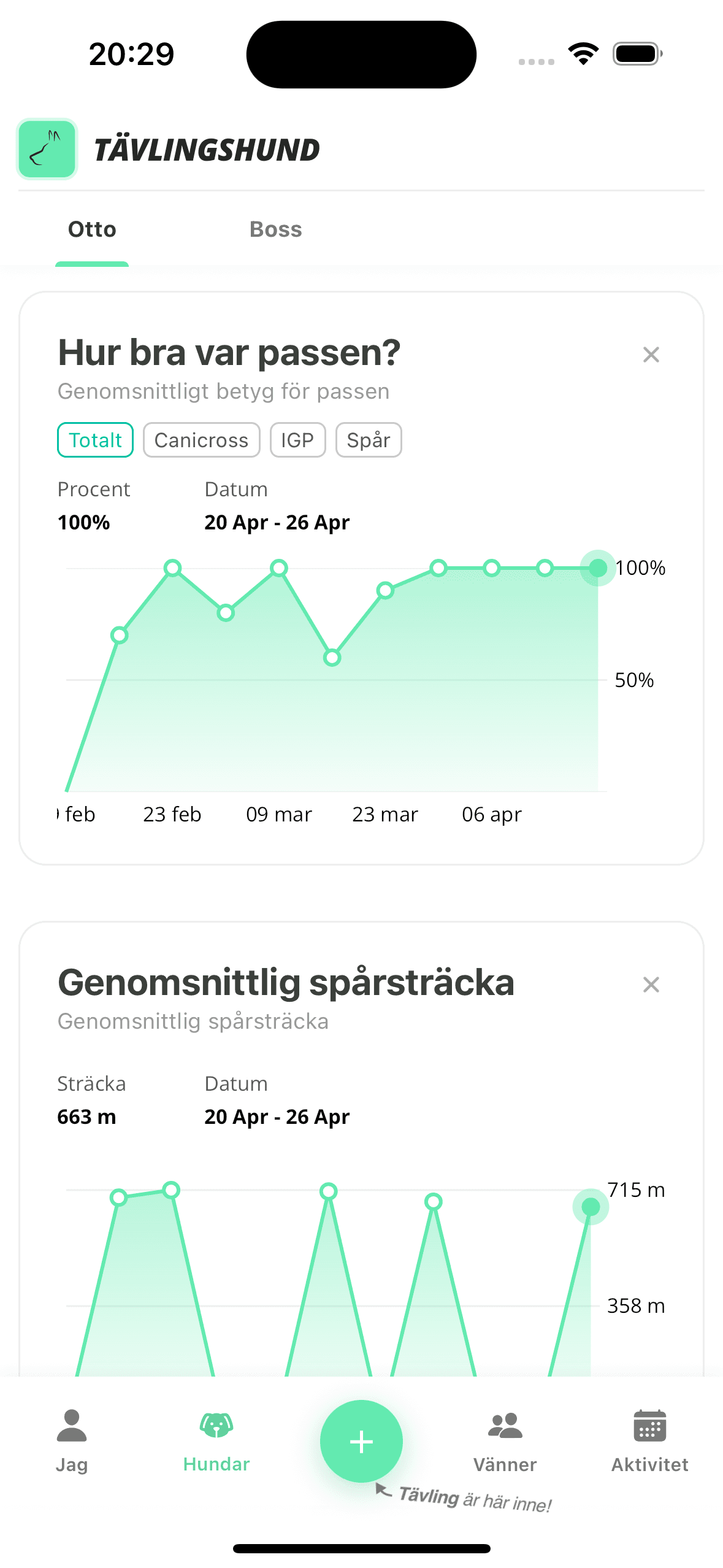 Screenshot from the app