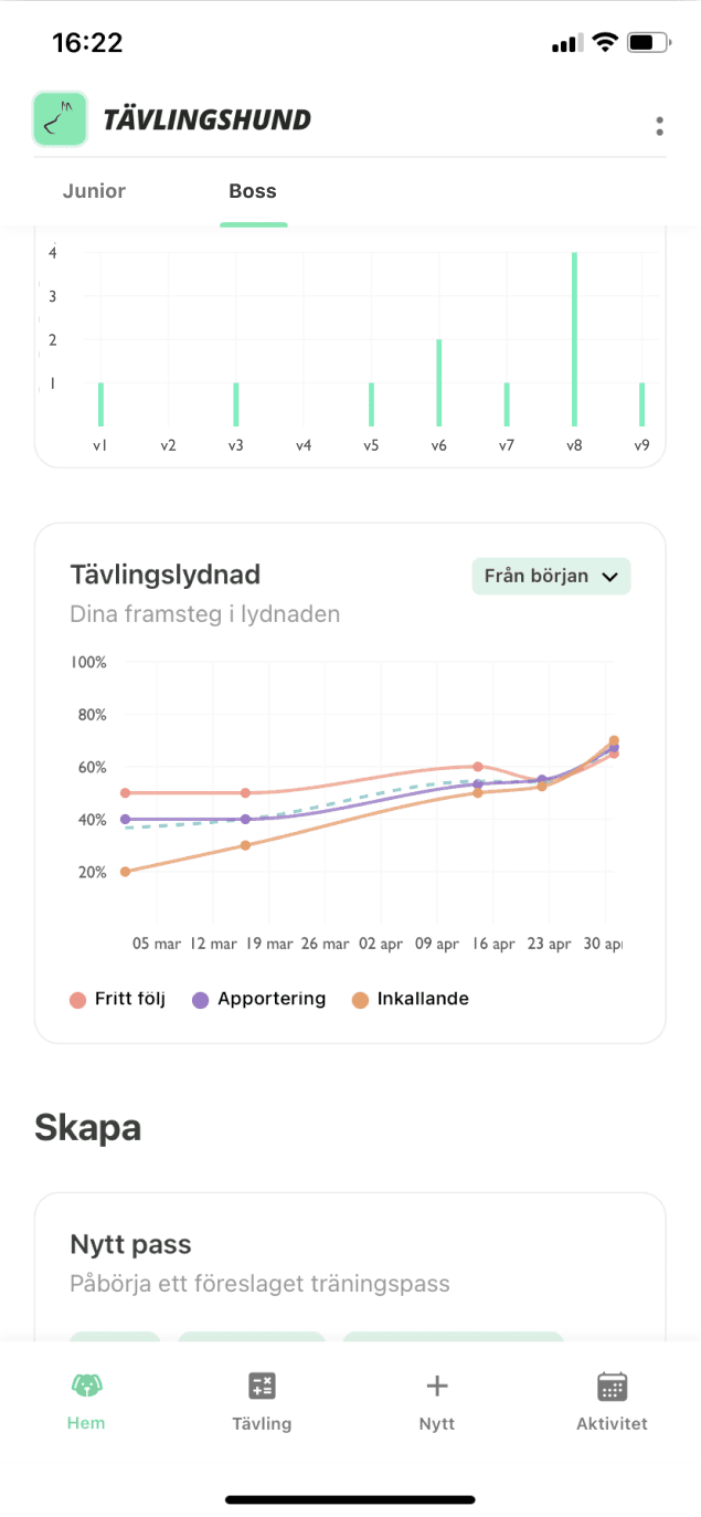 Screenshot from the app