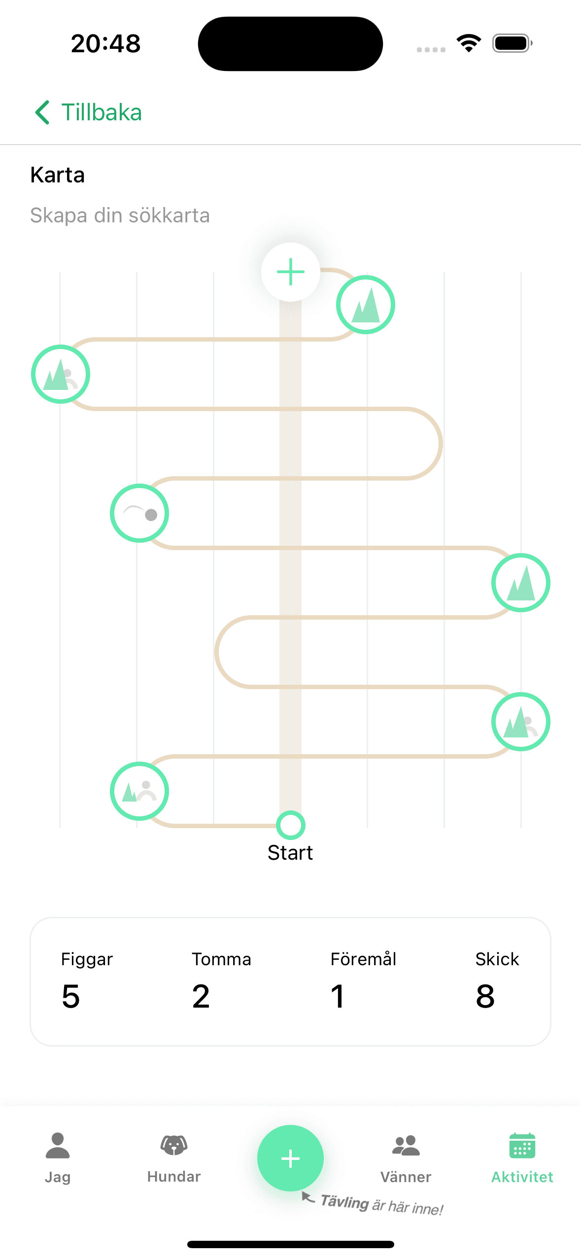 Screenshot from the app
