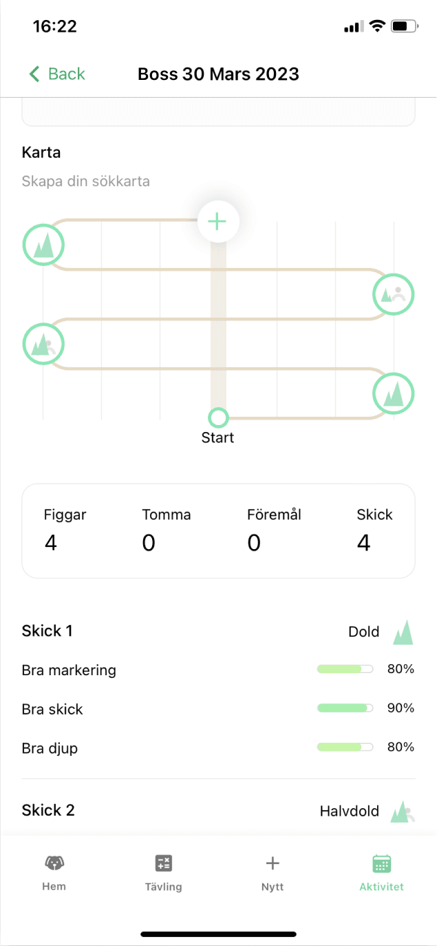 Screenshot from the app