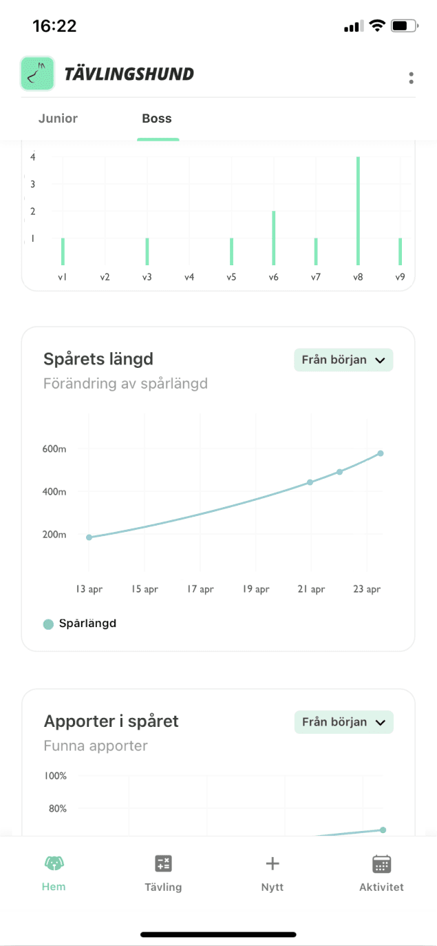 Screenshot from the app