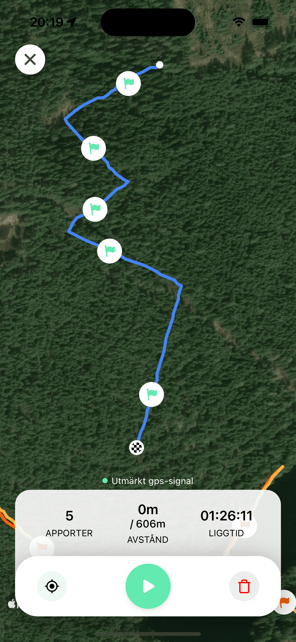 Screenshot from the app