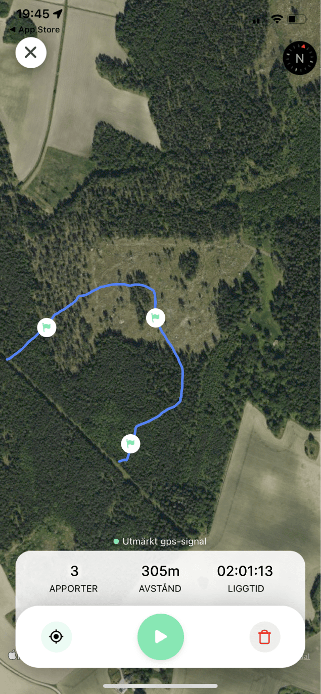 Screenshot from the app