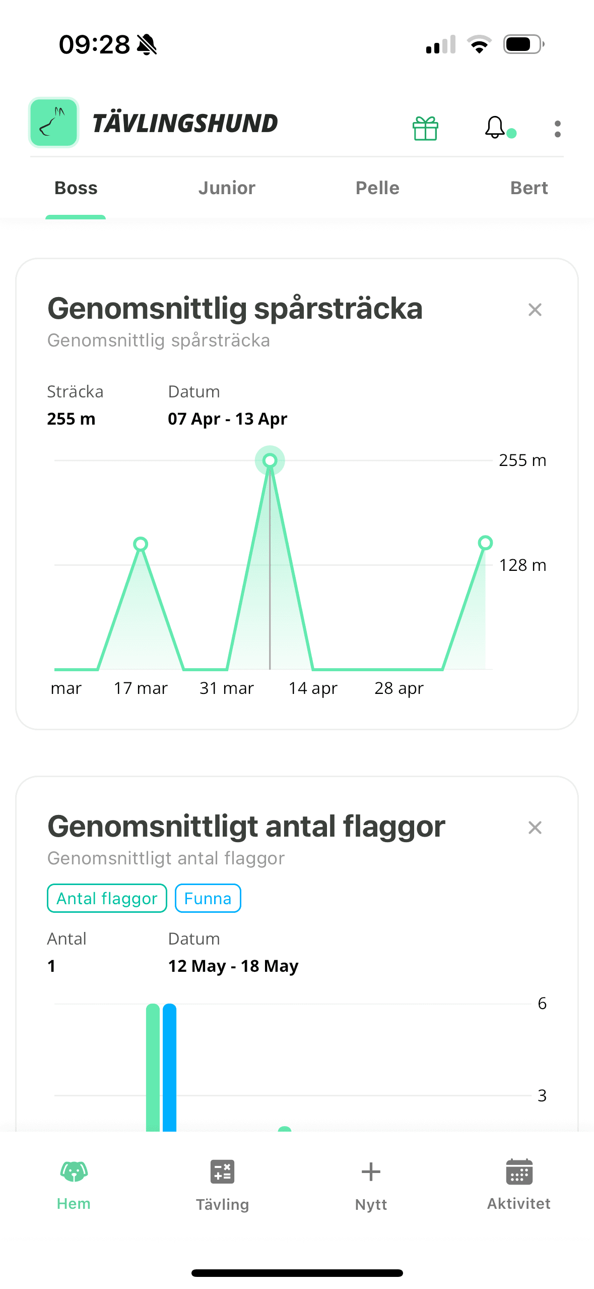 Skärmbild från appen
