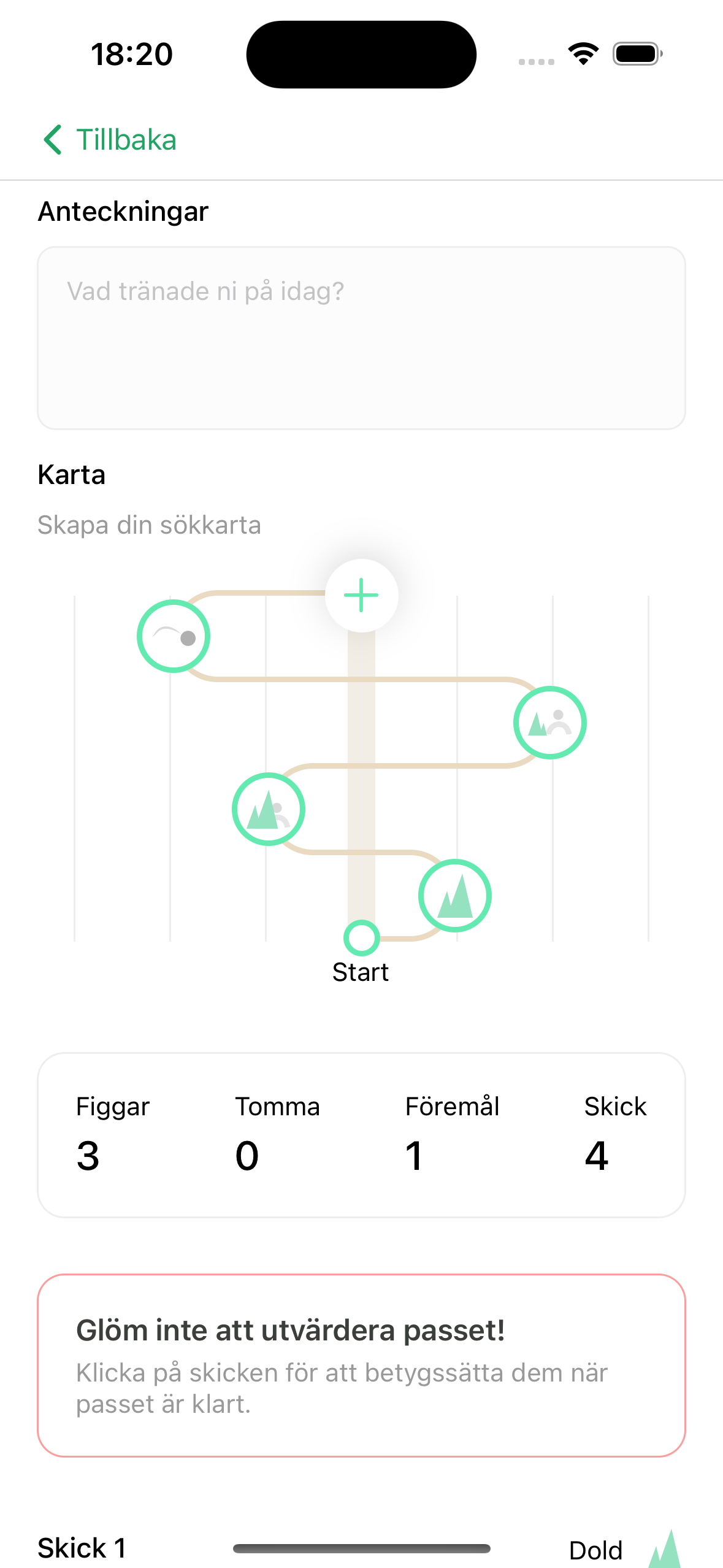 Skärmbild från appen