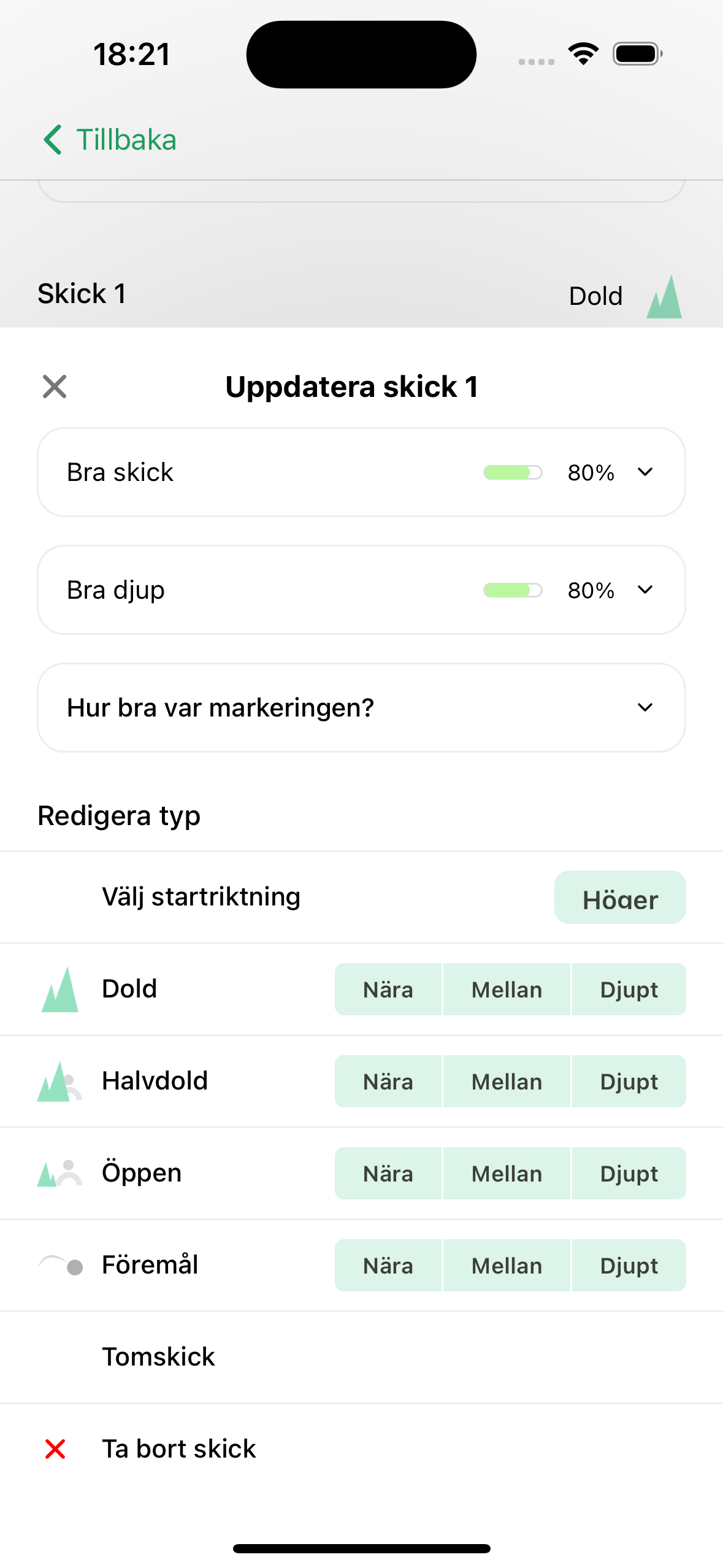 Skärmbild från appen