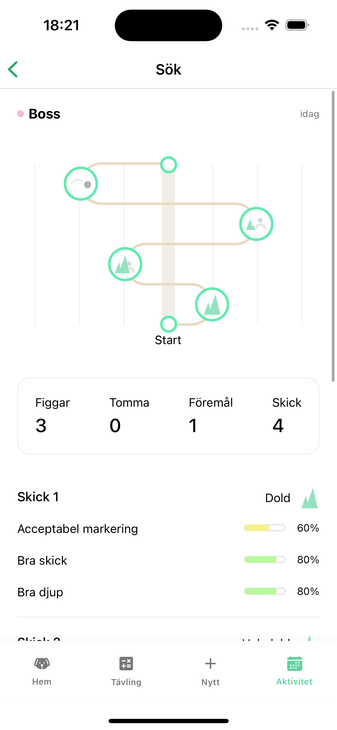 Skärmbild från appen